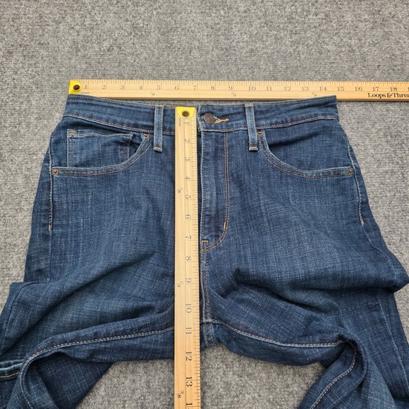 Levis 721 High Rise Skinny Jeans Women's Size 30x30 (Actual 31x30) Dark Wash EUC - Picture 4 of 9